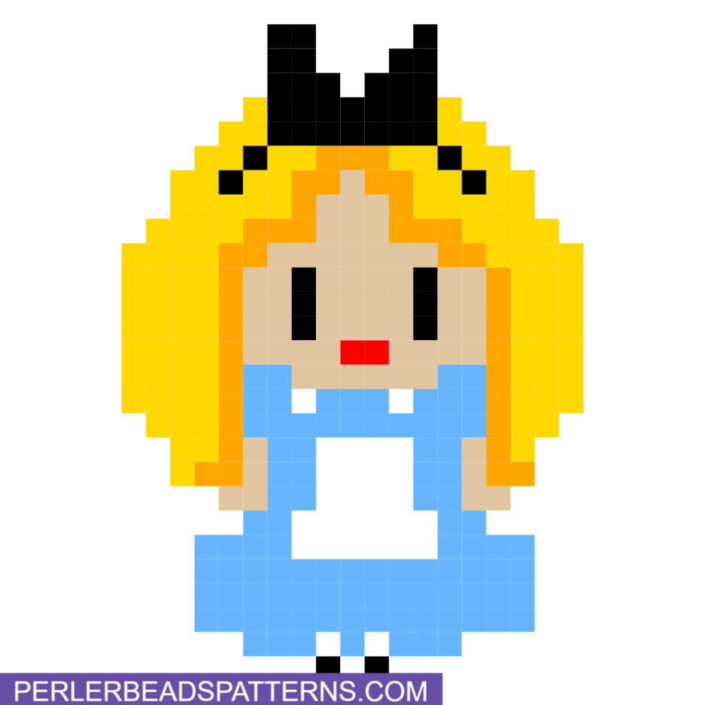 Alice in Wonderland perler bead design idea