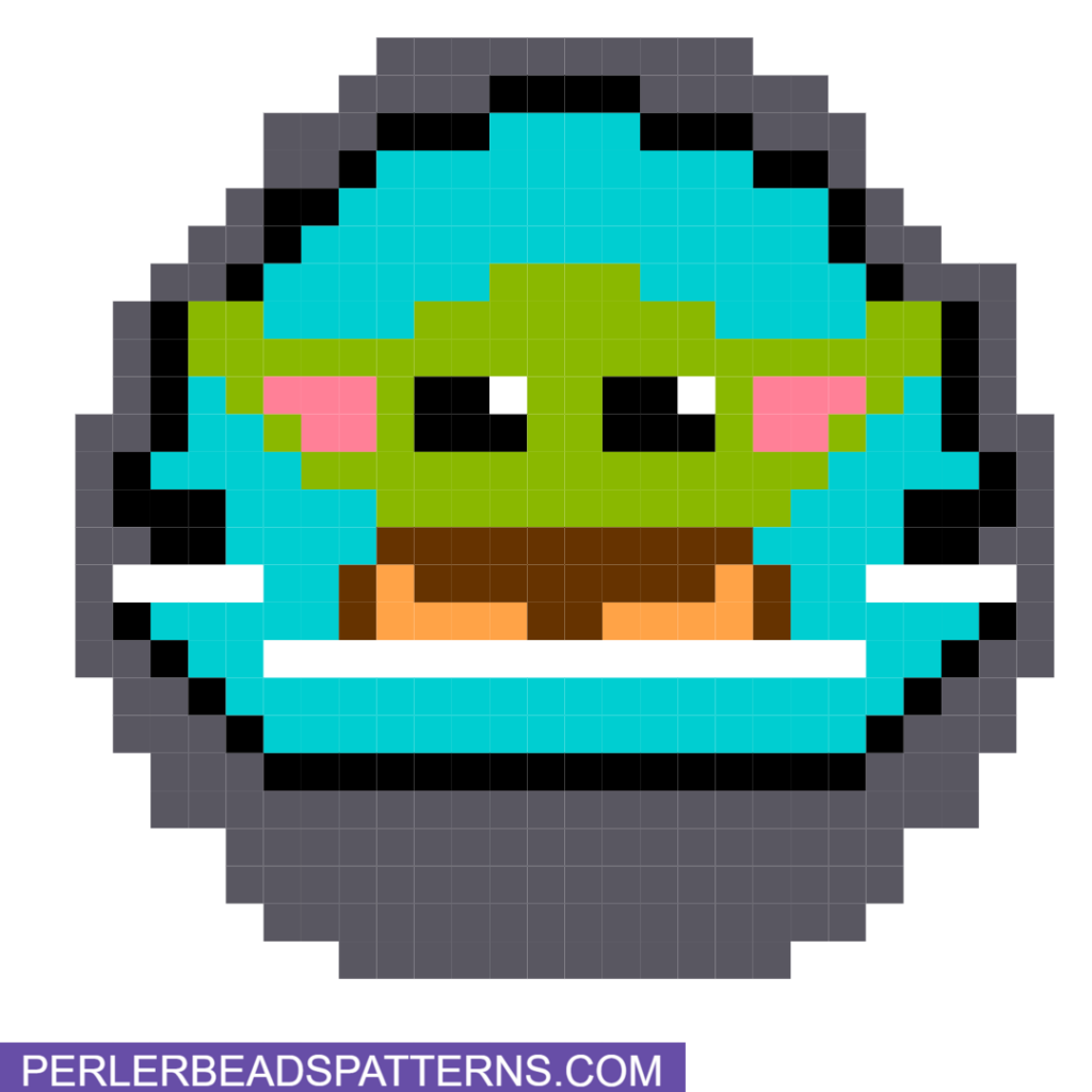 baby yoda spaceship perler bead design idea