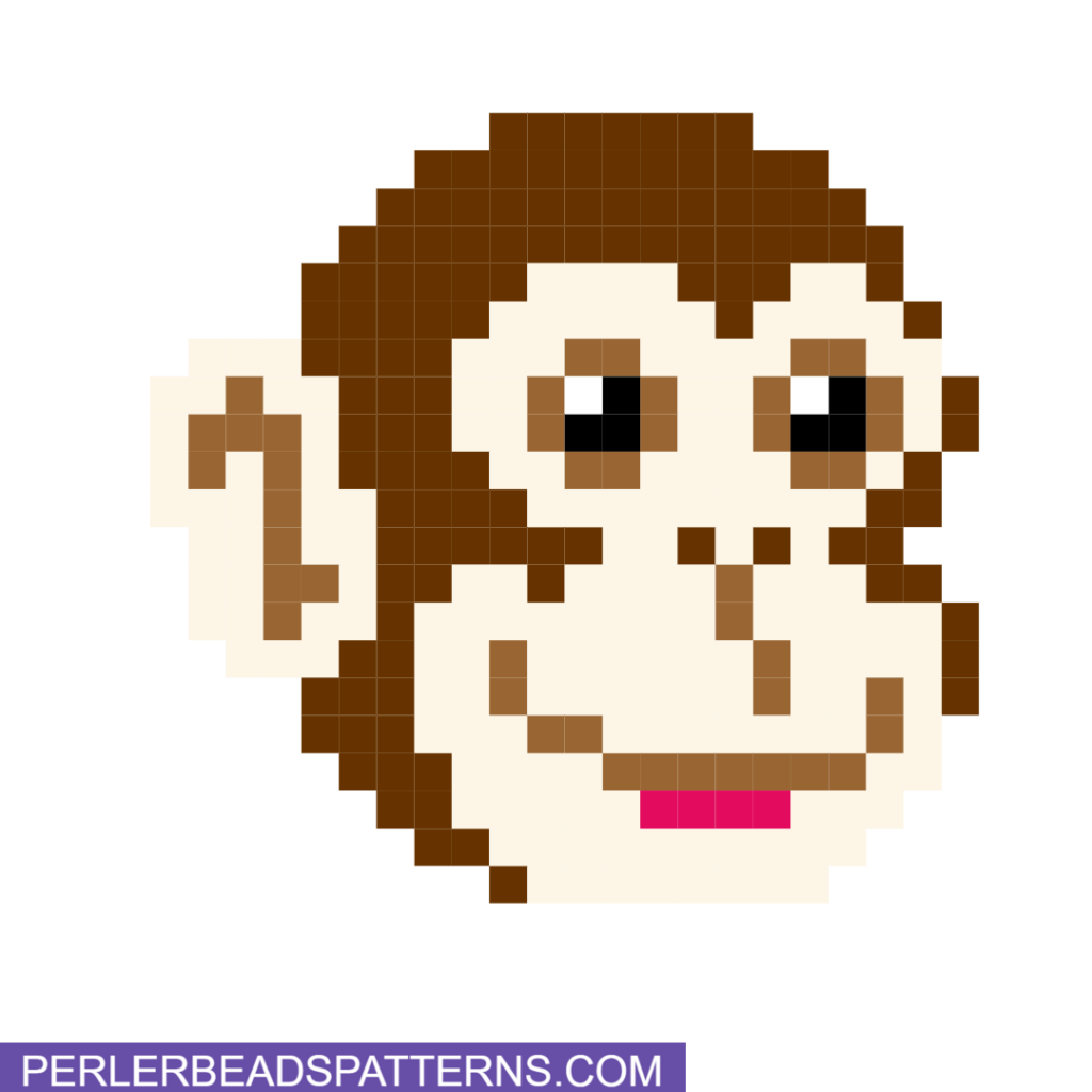 Chimpanzee perler bead design idea