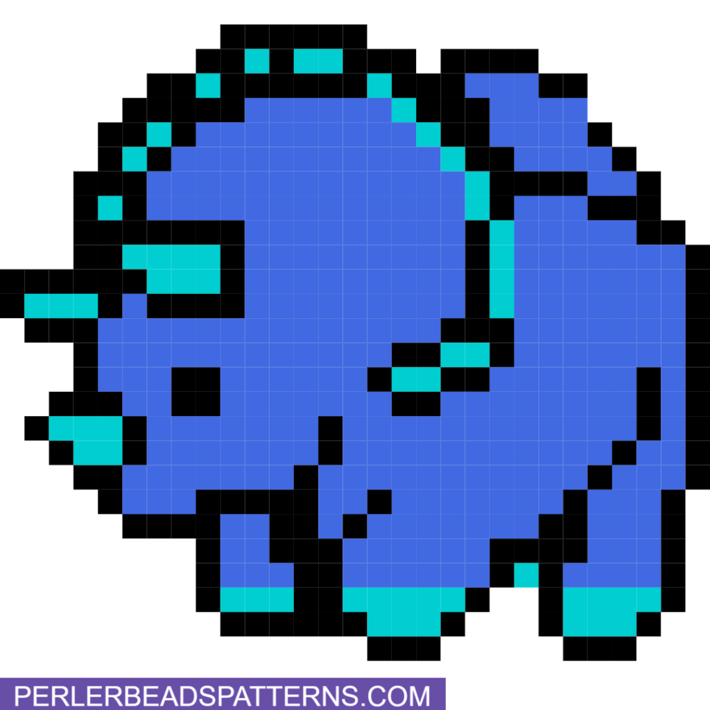 Triceratops dinosaur perler bead design idea