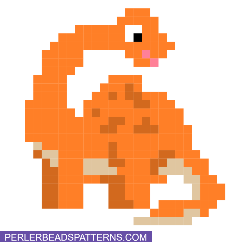 Brachiosaurus dinosaur perler bead design idea