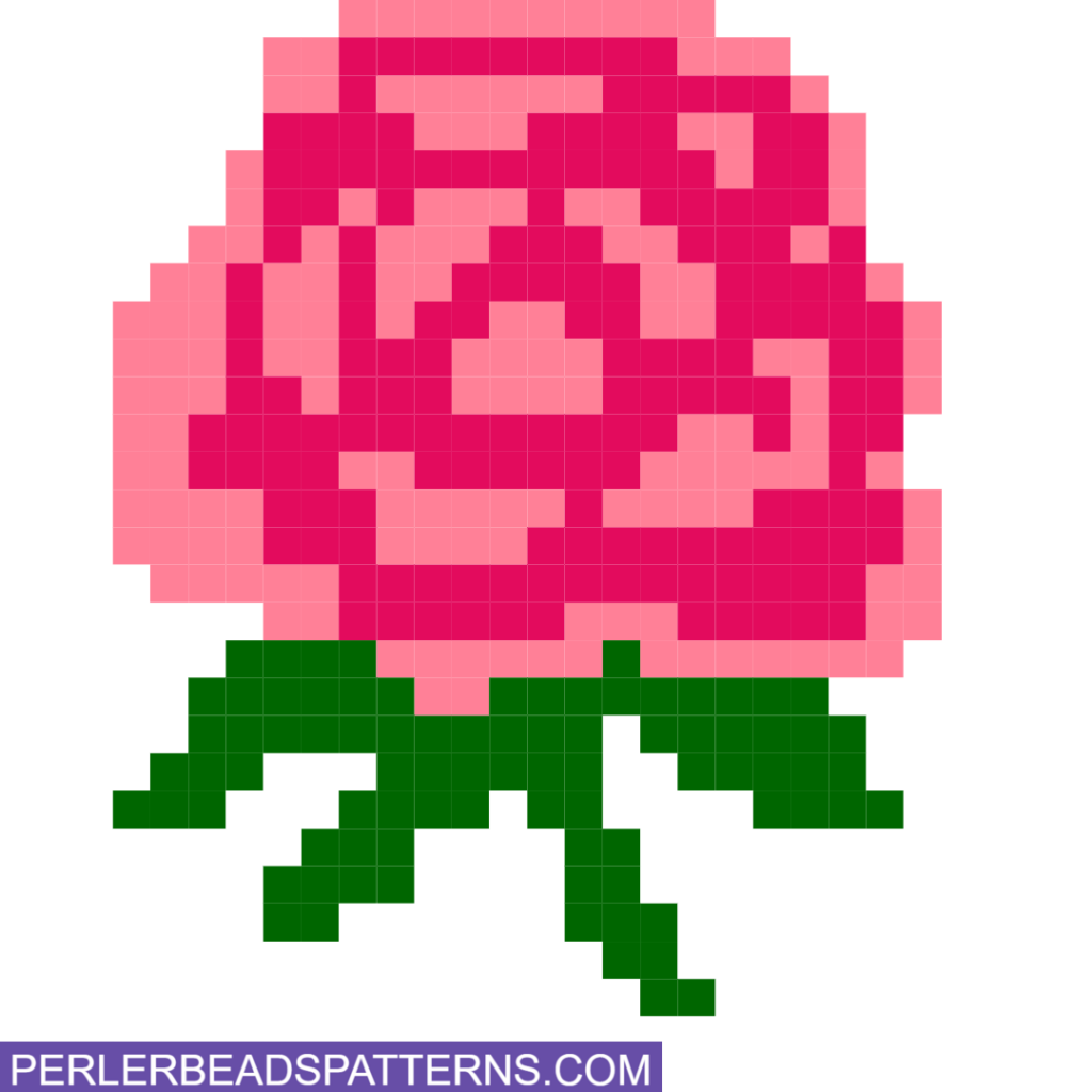 Rose Flower perler bead design idea