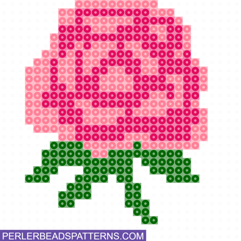 Rose Flower perler beads pattern