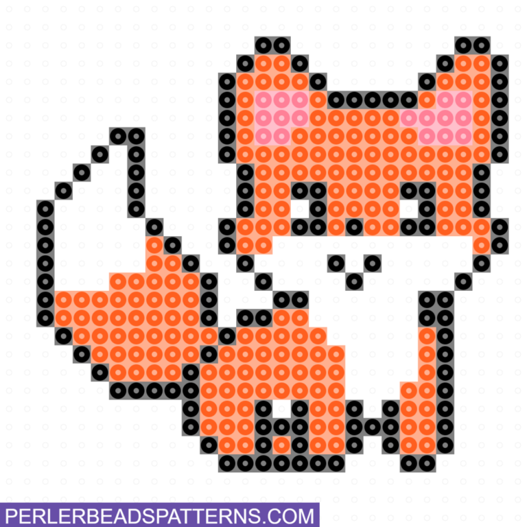 fox perler beads pattern