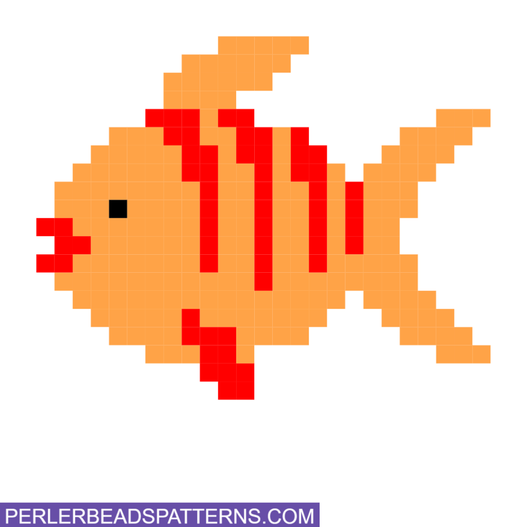 gold fish perler bead design idea