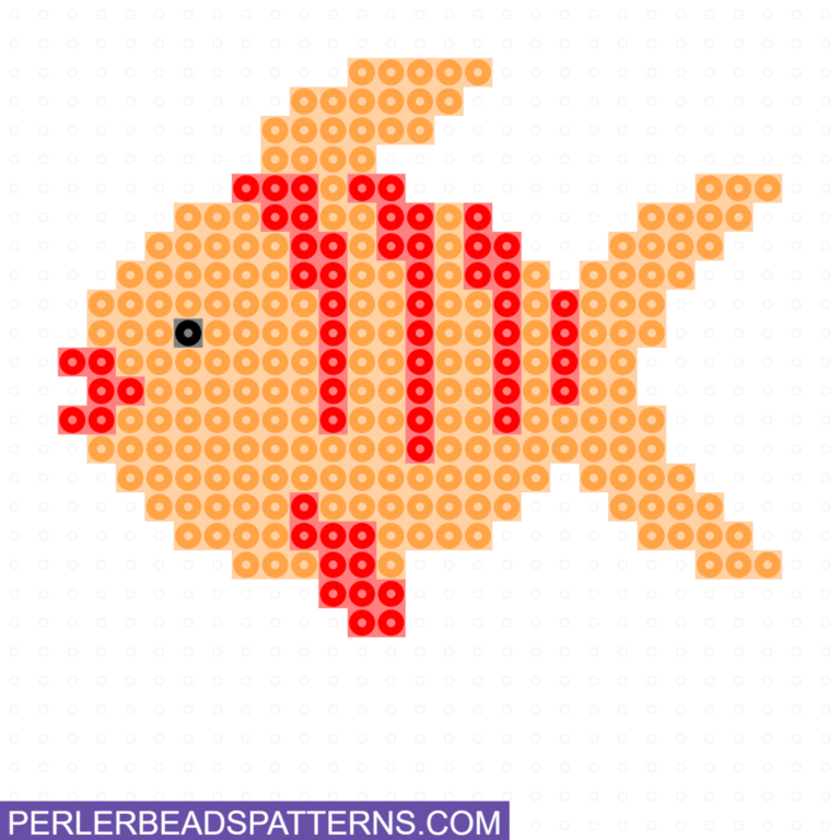 gold fish perler beads pattern