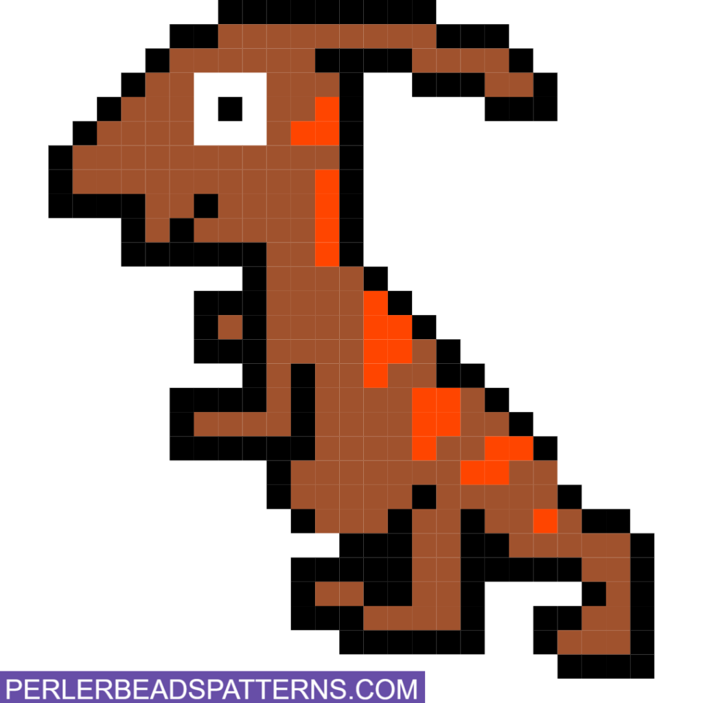 Parasaurolophus Dinosaur perler bead design idea