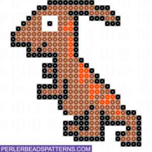 Parasaurolophus dinosaur perler beads pattern