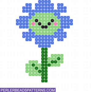 Smiling Daisy flower perler beads pattern