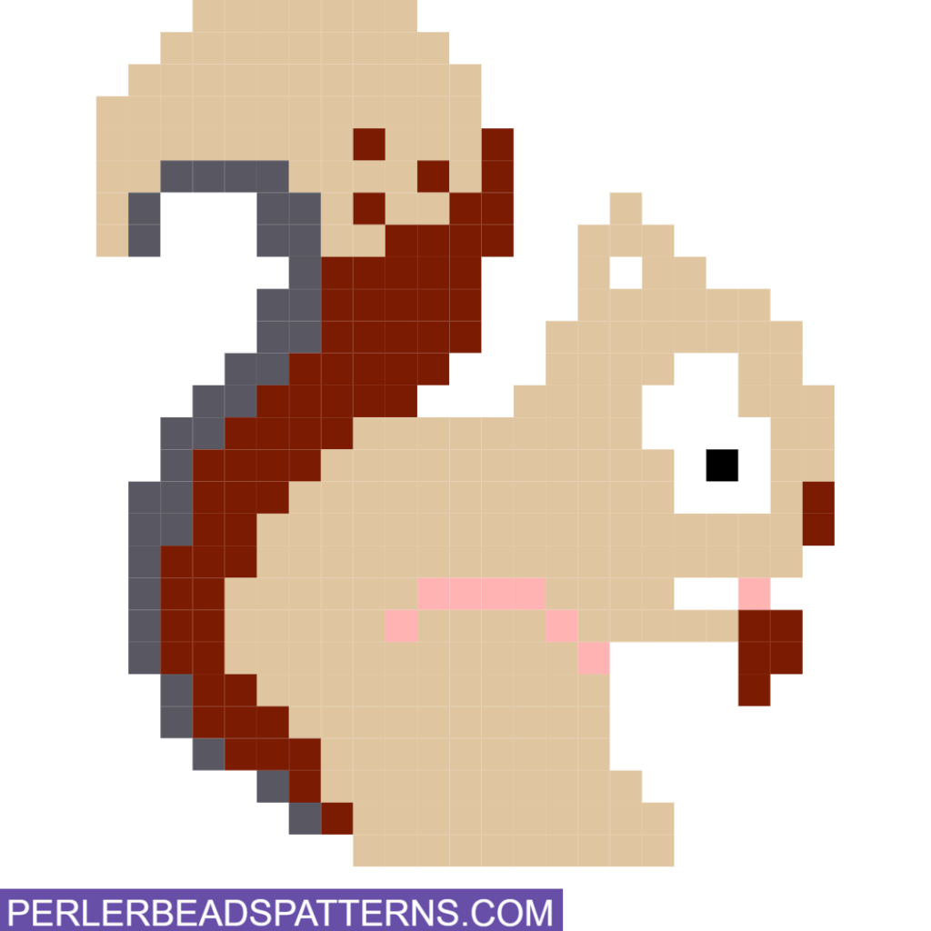 Squirrel perler bead design idea